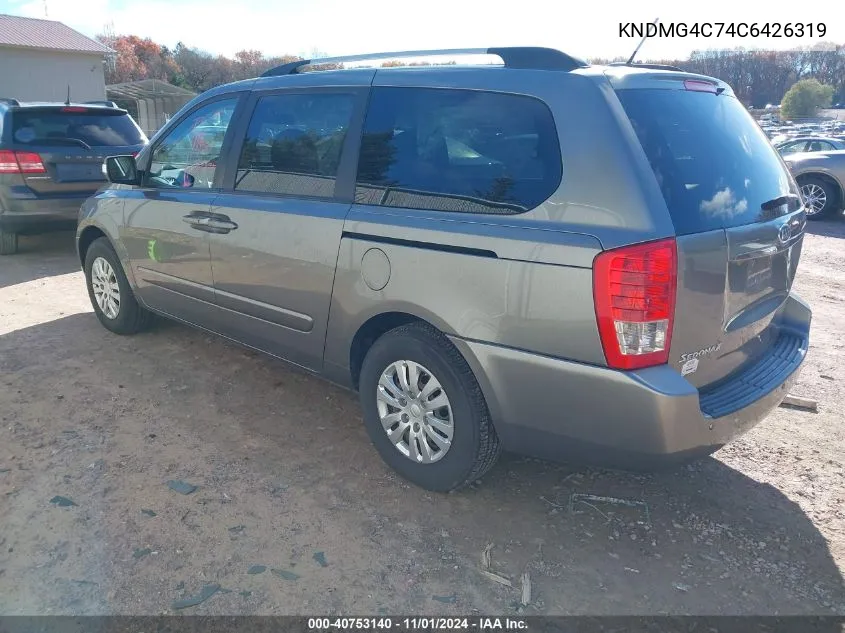 2012 Kia Sedona Lx VIN: KNDMG4C74C6426319 Lot: 40753140