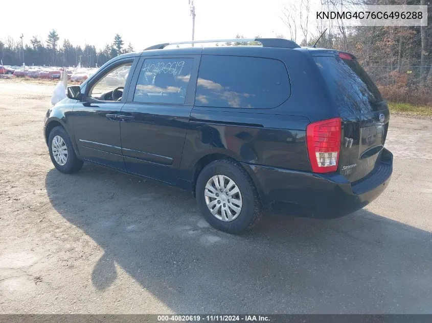 2012 Kia Sedona Lx VIN: KNDMG4C76C6496288 Lot: 40820619