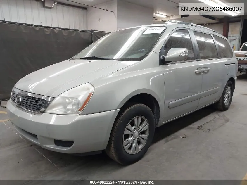 2012 Kia Sedona Lx VIN: KNDMG4C7XC6486007 Lot: 40822224