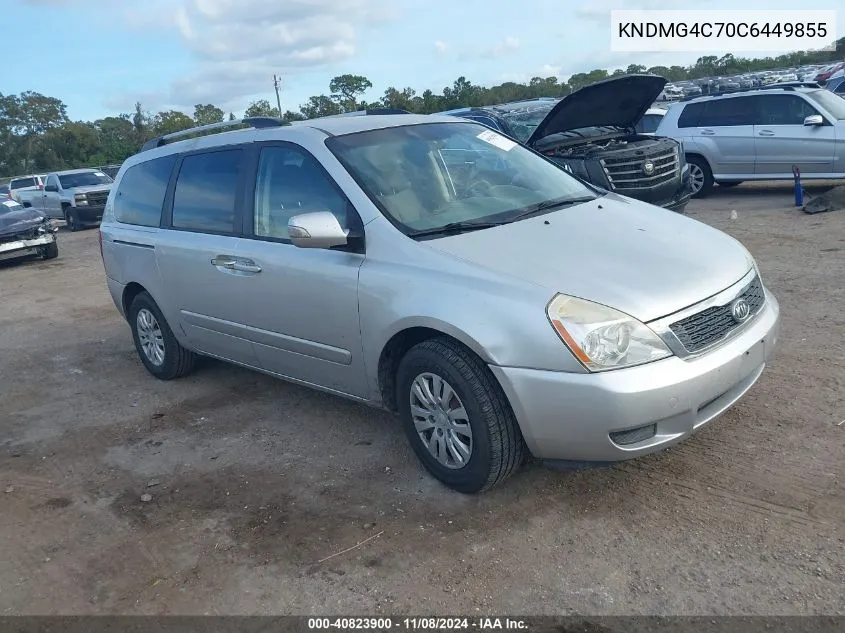 2012 Kia Sedona Lx VIN: KNDMG4C70C6449855 Lot: 40823900