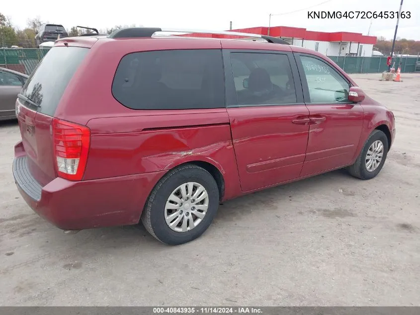 2012 Kia Sedona Lx VIN: KNDMG4C72C6453163 Lot: 40843935