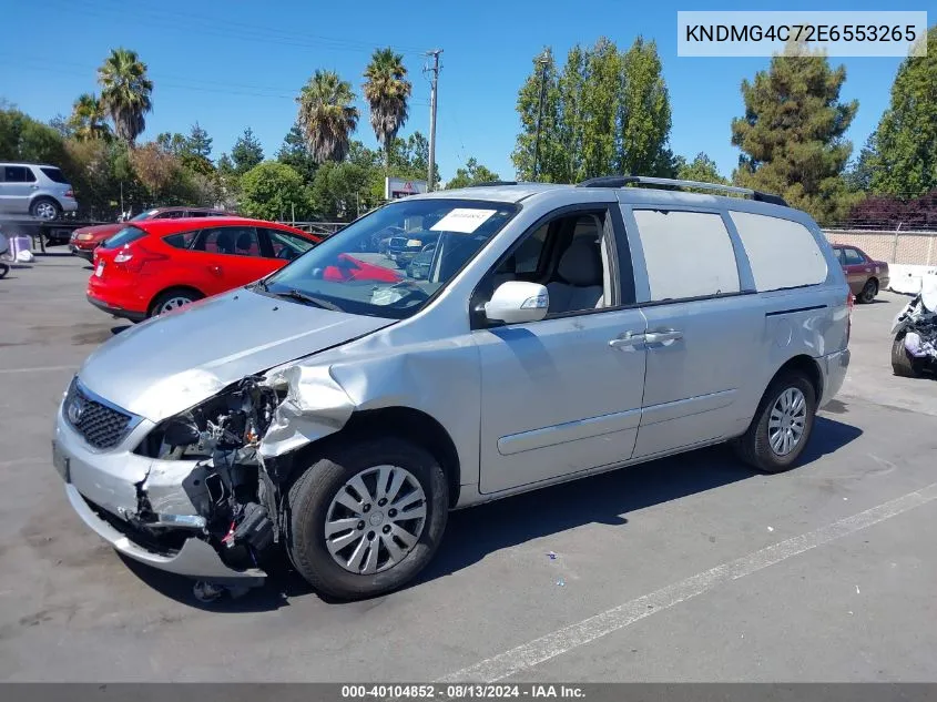 2014 Kia Sedona Lx VIN: KNDMG4C72E6553265 Lot: 40104852