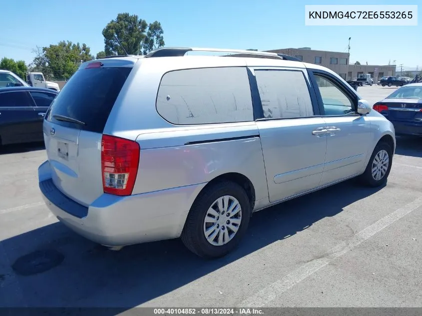 2014 Kia Sedona Lx VIN: KNDMG4C72E6553265 Lot: 40104852