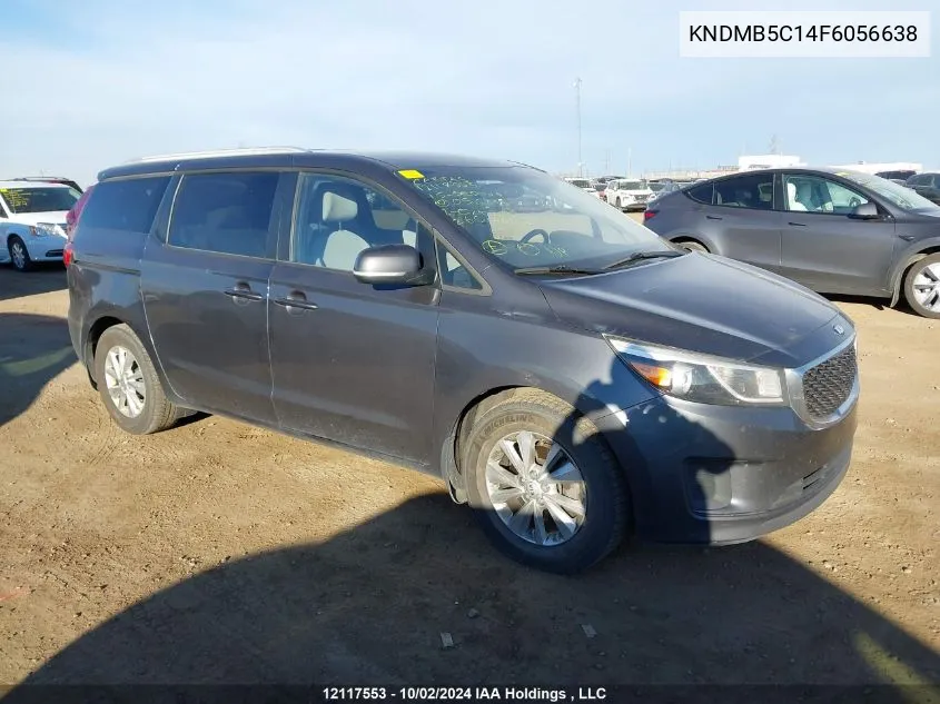 2015 Kia Sedona VIN: KNDMB5C14F6056638 Lot: 12117553