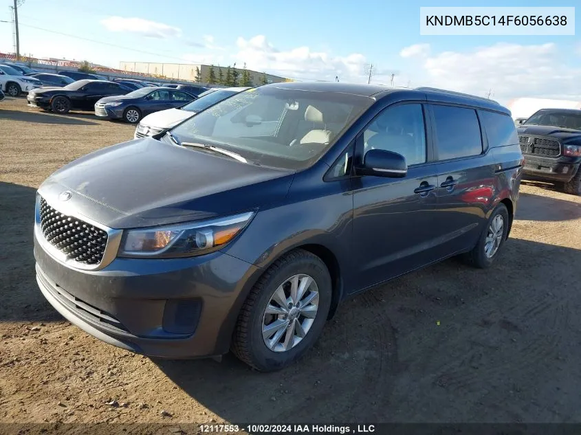 2015 Kia Sedona VIN: KNDMB5C14F6056638 Lot: 12117553