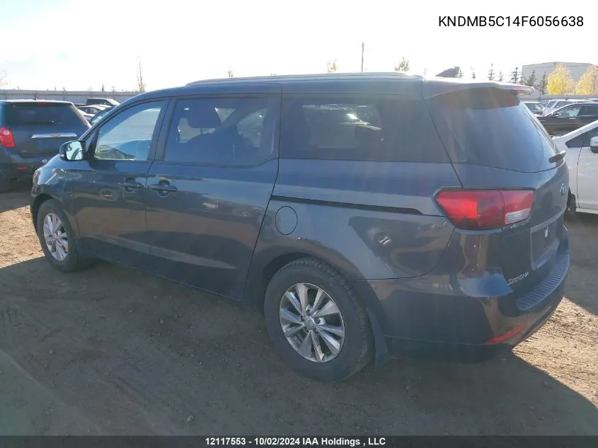 2015 Kia Sedona VIN: KNDMB5C14F6056638 Lot: 12117553