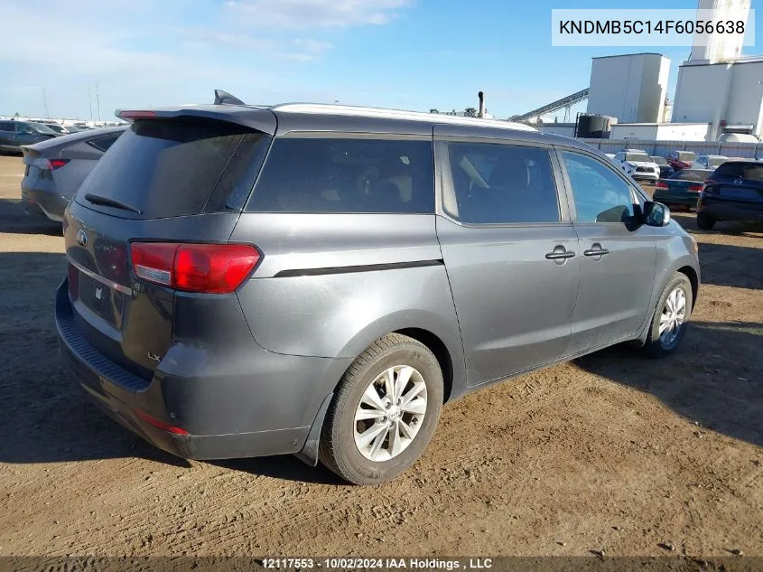 2015 Kia Sedona VIN: KNDMB5C14F6056638 Lot: 12117553