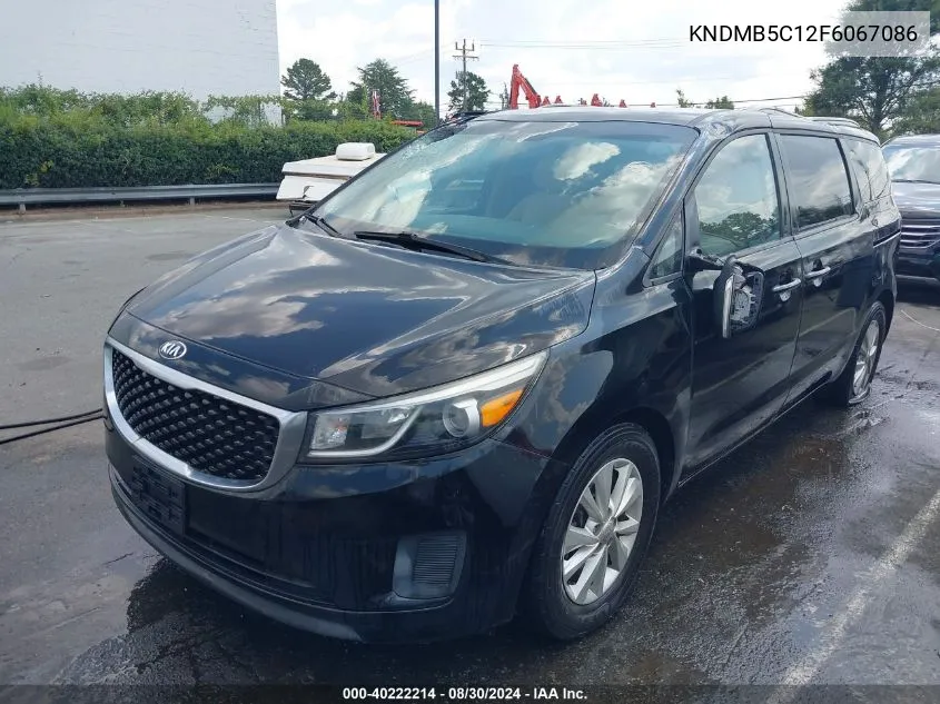 2015 Kia Sedona Lx VIN: KNDMB5C12F6067086 Lot: 40222214