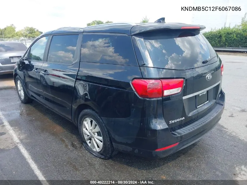 2015 Kia Sedona Lx VIN: KNDMB5C12F6067086 Lot: 40222214