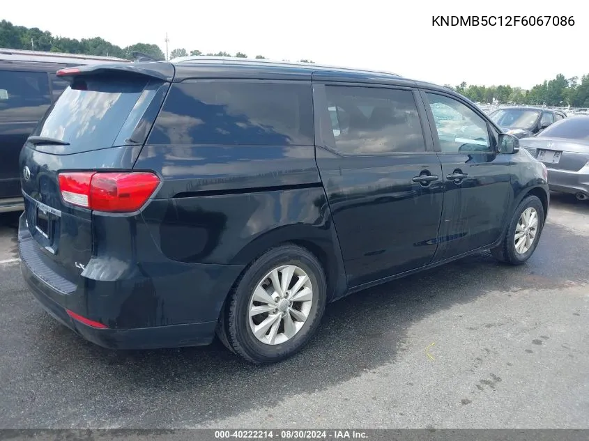 2015 Kia Sedona Lx VIN: KNDMB5C12F6067086 Lot: 40222214