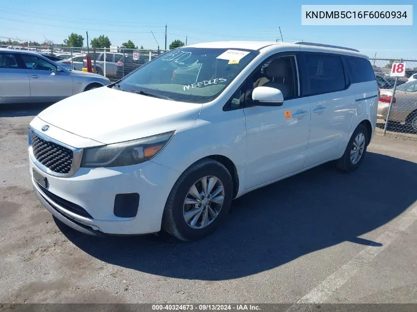 2015 Kia Sedona Lx VIN: KNDMB5C16F6060934 Lot: 40324673