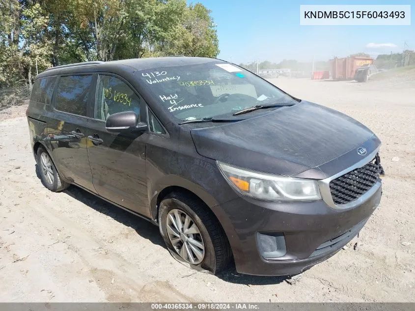 2015 Kia Sedona Lx VIN: KNDMB5C15F6043493 Lot: 40365334