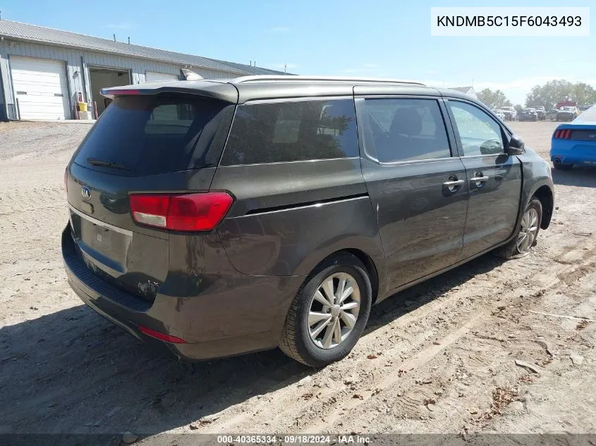 2015 Kia Sedona Lx VIN: KNDMB5C15F6043493 Lot: 40365334