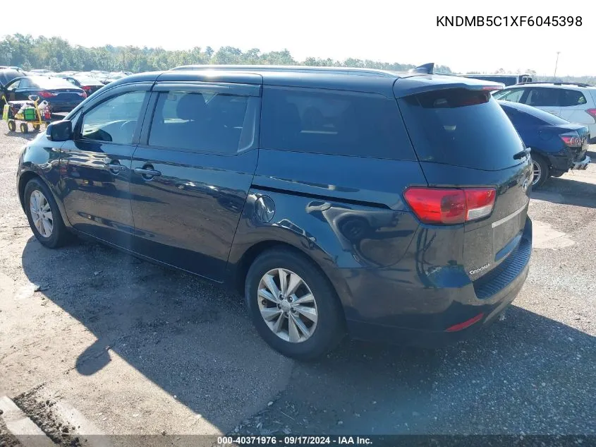 2015 Kia Sedona Lx VIN: KNDMB5C1XF6045398 Lot: 40371976