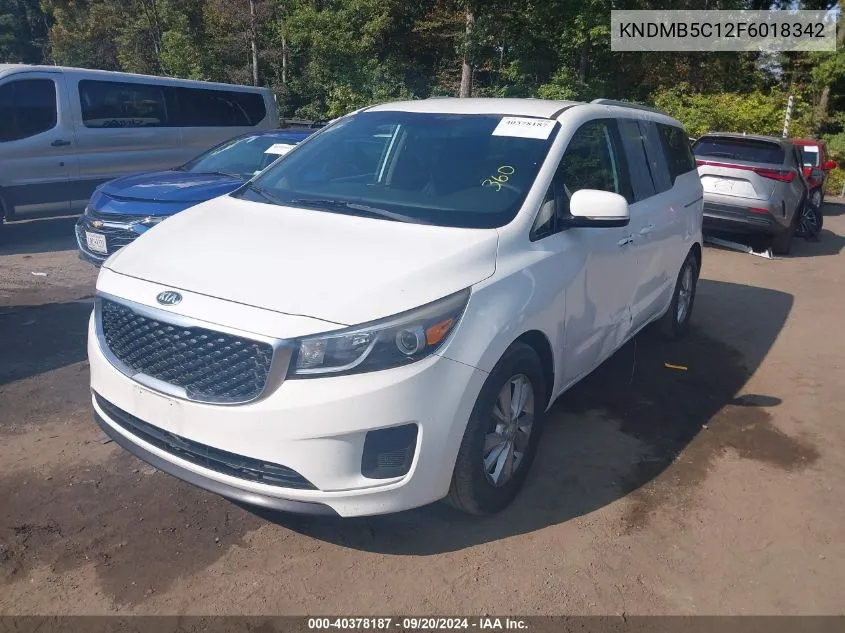 2015 Kia Sedona Lx VIN: KNDMB5C12F6018342 Lot: 40378187