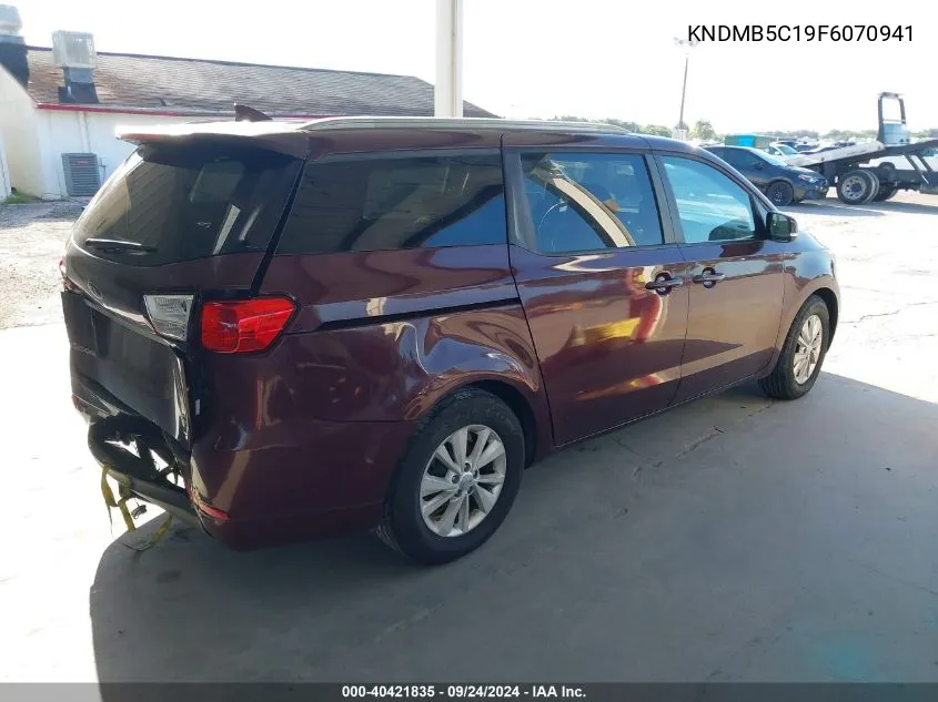 2015 Kia Sedona Lx VIN: KNDMB5C19F6070941 Lot: 40421835