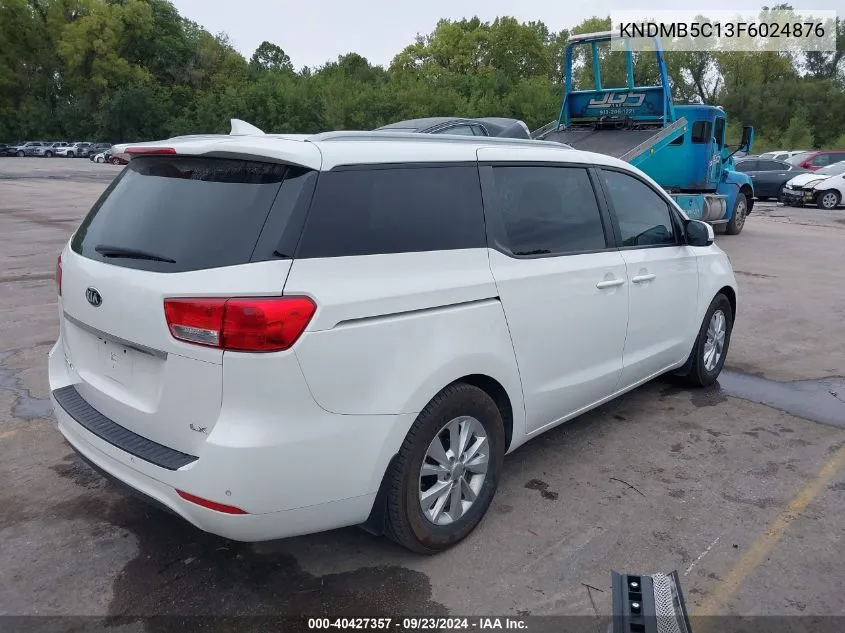 2015 Kia Sedona Lx VIN: KNDMB5C13F6024876 Lot: 40427357