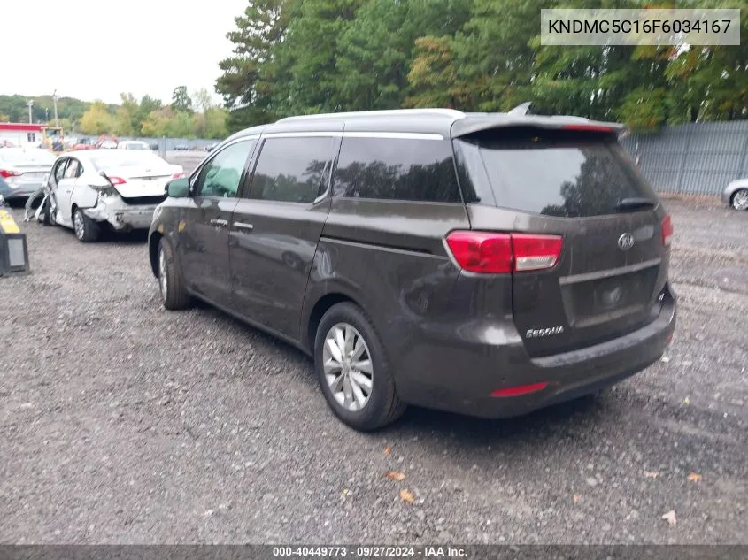 2015 Kia Sedona Ex VIN: KNDMC5C16F6034167 Lot: 40449773