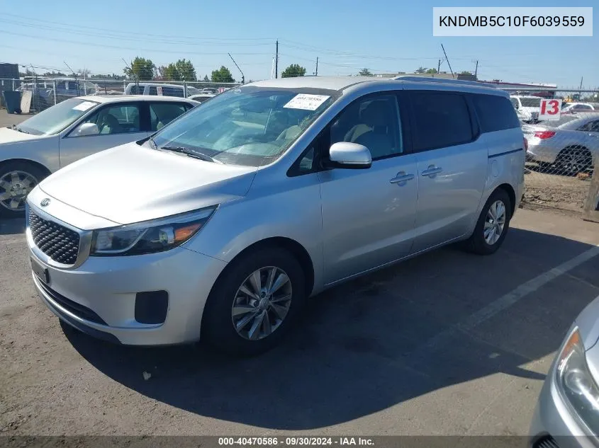 2015 Kia Sedona Lx VIN: KNDMB5C10F6039559 Lot: 40470586