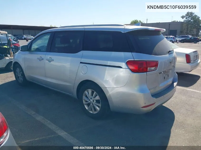 2015 Kia Sedona Lx VIN: KNDMB5C10F6039559 Lot: 40470586