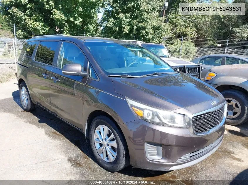 2015 Kia Sedona Lx VIN: KNDMB5C19F6043531 Lot: 40534374