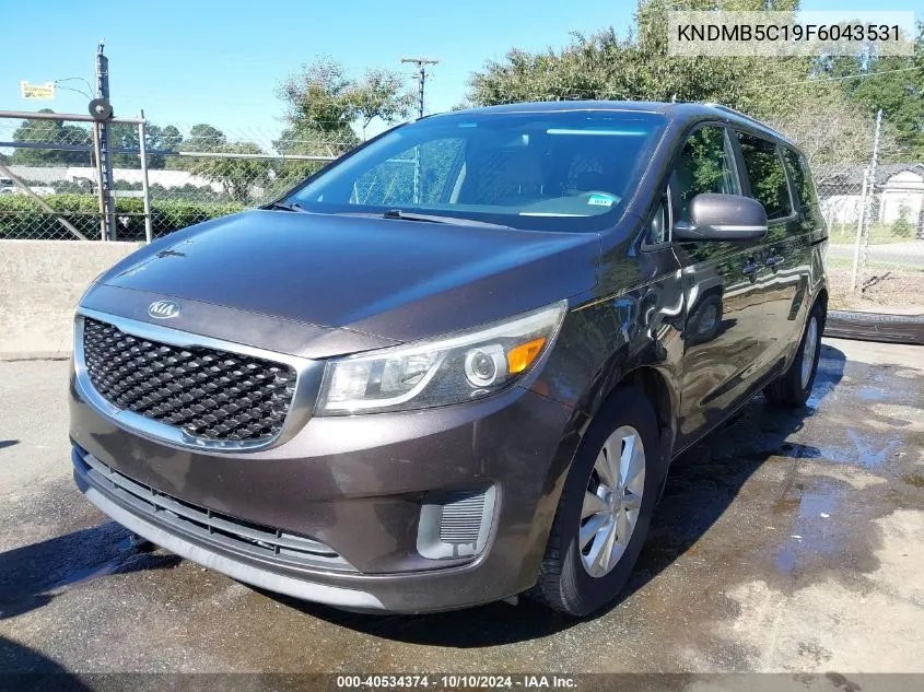 2015 Kia Sedona Lx VIN: KNDMB5C19F6043531 Lot: 40534374