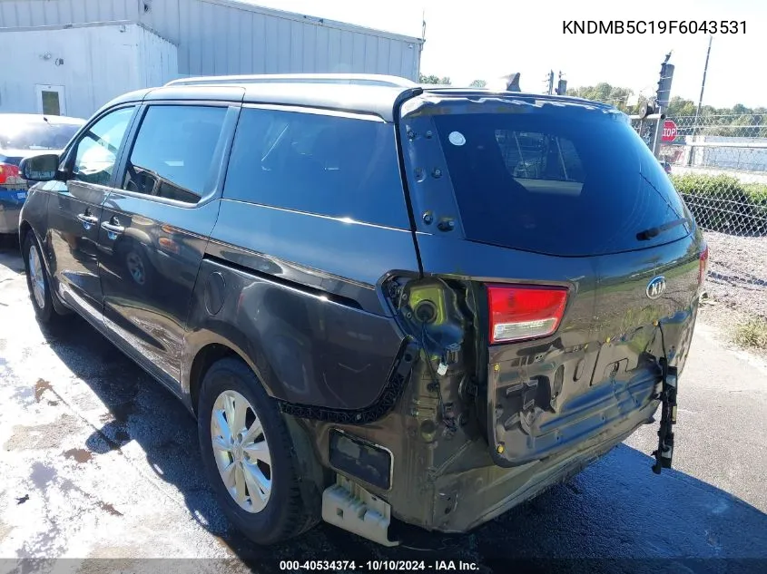 2015 Kia Sedona Lx VIN: KNDMB5C19F6043531 Lot: 40534374