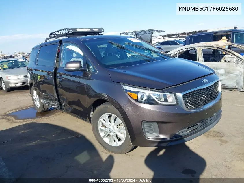 2015 Kia Sedona Lx VIN: KNDMB5C17F6026680 Lot: 40552703