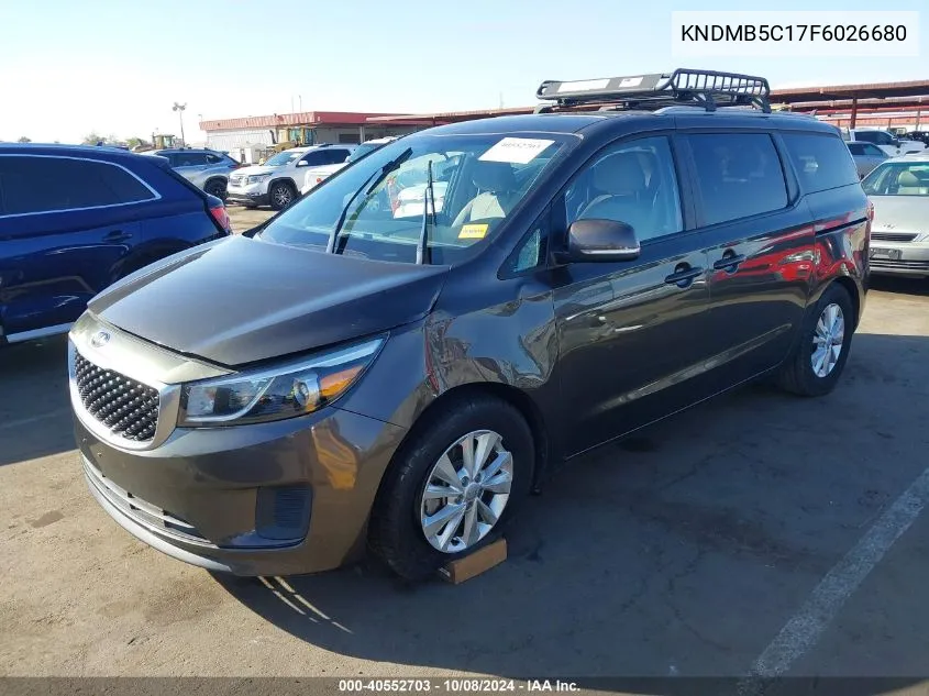 2015 Kia Sedona Lx VIN: KNDMB5C17F6026680 Lot: 40552703