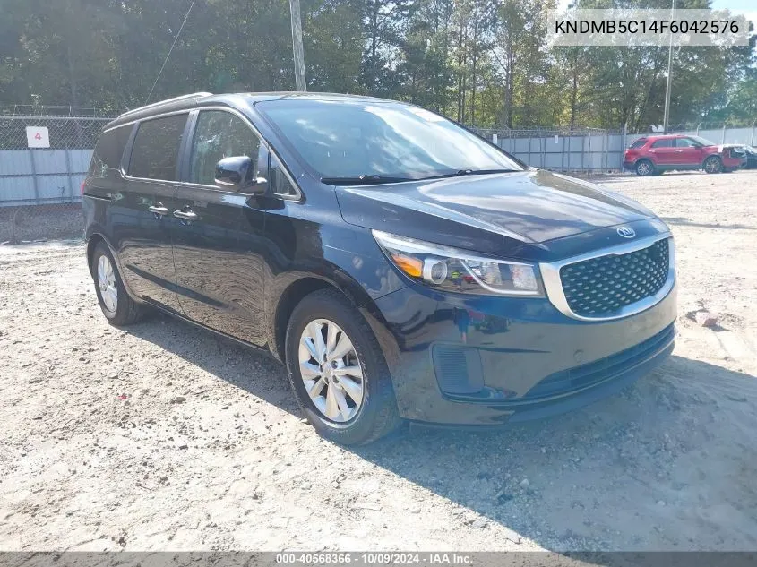 2015 Kia Sedona Lx VIN: KNDMB5C14F6042576 Lot: 40568366