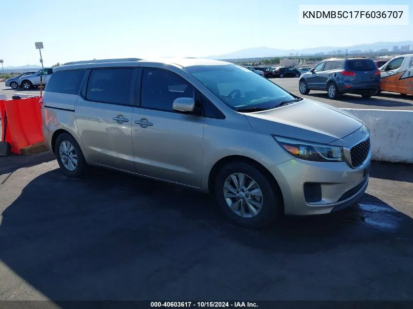 2015 Kia Sedona Lx VIN: KNDMB5C17F6036707 Lot: 40603617