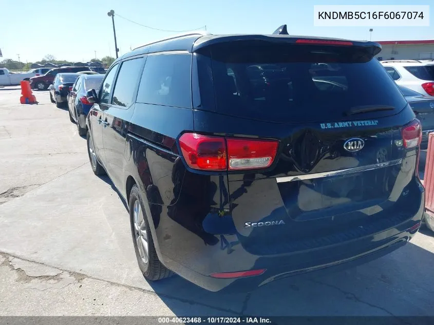 2015 Kia Sedona Lx VIN: KNDMB5C16F6067074 Lot: 40623468