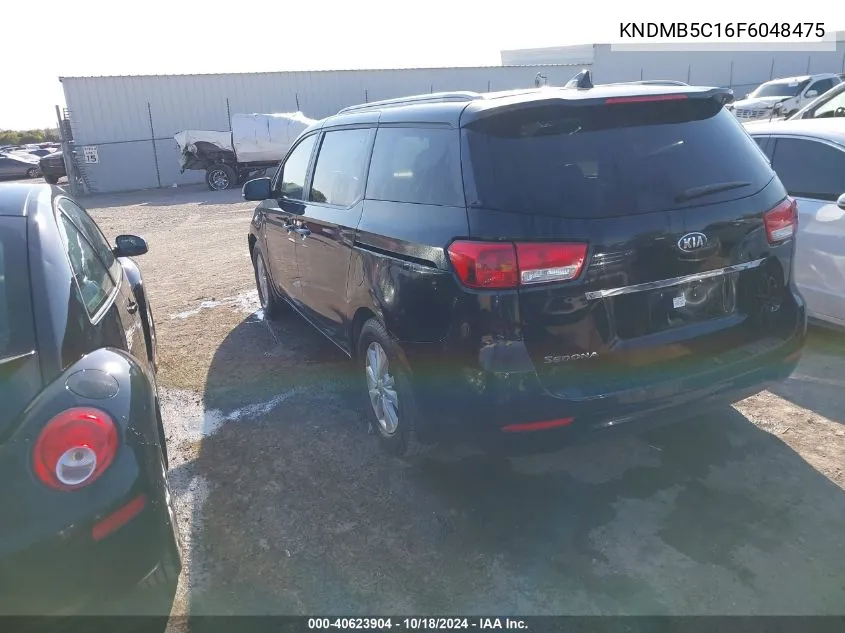 2015 Kia Sedona Lx VIN: KNDMB5C16F6048475 Lot: 40623904