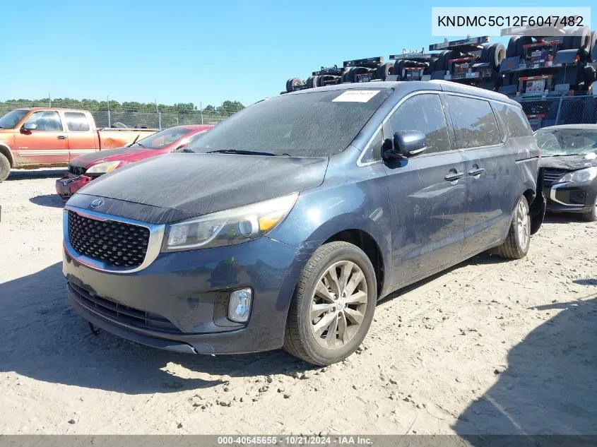 2015 Kia Sedona Ex/Sx VIN: KNDMC5C12F6047482 Lot: 40645655