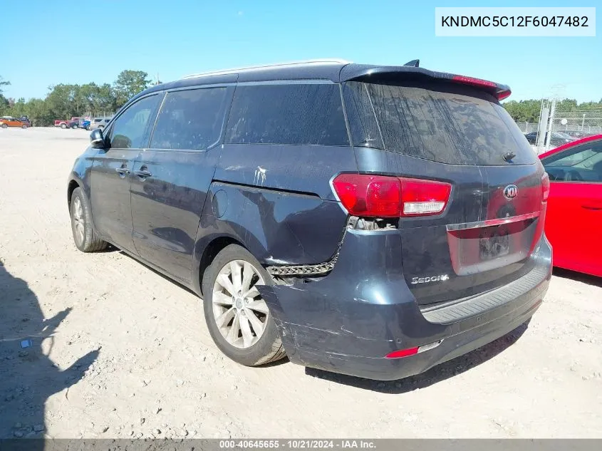 2015 Kia Sedona Ex/Sx VIN: KNDMC5C12F6047482 Lot: 40645655