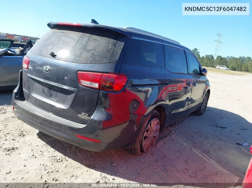 2015 Kia Sedona Ex/Sx VIN: KNDMC5C12F6047482 Lot: 40645655