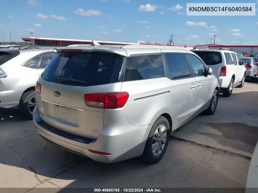 2015 Kia Sedona Lx VIN: KNDMB5C14F6040584 Lot: 40665765