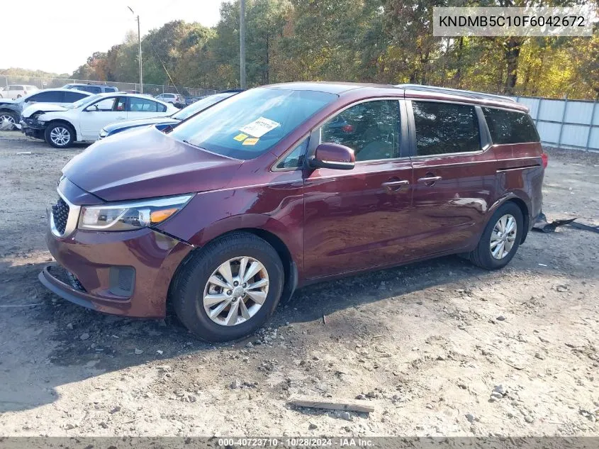 2015 Kia Sedona Lx VIN: KNDMB5C10F6042672 Lot: 40723710