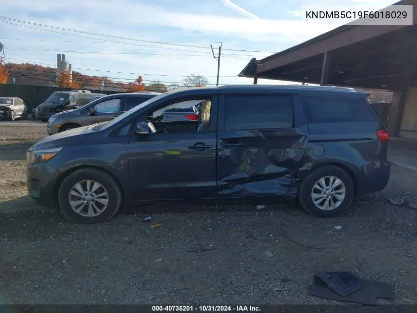 2015 Kia Sedona Lx VIN: KNDMB5C19F6018029 Lot: 40735201