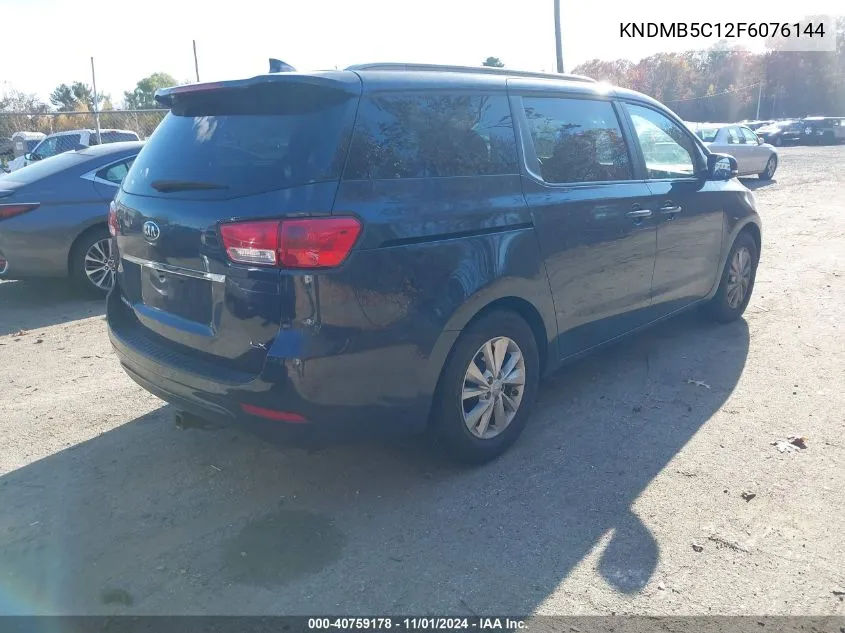 2015 Kia Sedona Lx VIN: KNDMB5C12F6076144 Lot: 40759178