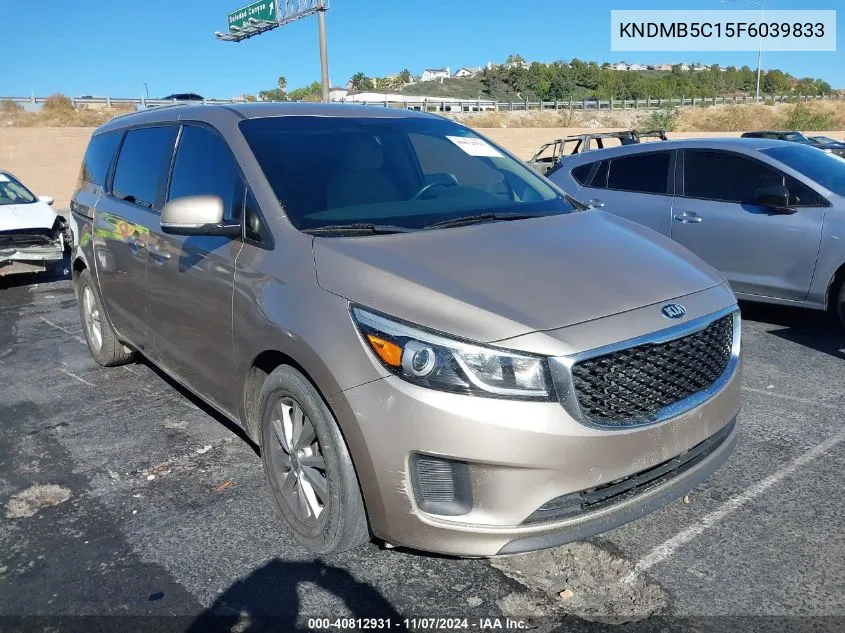 2015 Kia Sedona Lx VIN: KNDMB5C15F6039833 Lot: 40812931