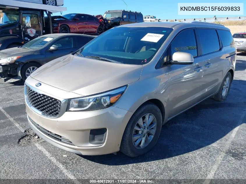 2015 Kia Sedona Lx VIN: KNDMB5C15F6039833 Lot: 40812931