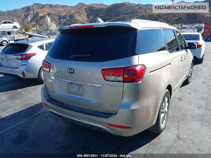 2015 Kia Sedona Lx VIN: KNDMB5C15F6039833 Lot: 40812931