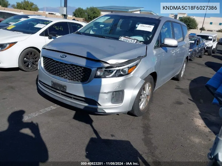 2015 Kia Sedona L VIN: KNDMA5C18F6027386 Lot: 40823201