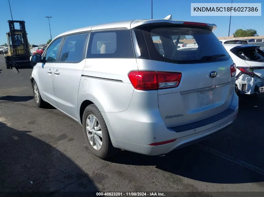 2015 Kia Sedona L VIN: KNDMA5C18F6027386 Lot: 40823201