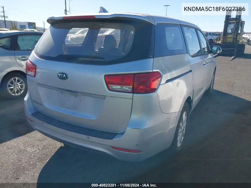 2015 Kia Sedona L VIN: KNDMA5C18F6027386 Lot: 40823201