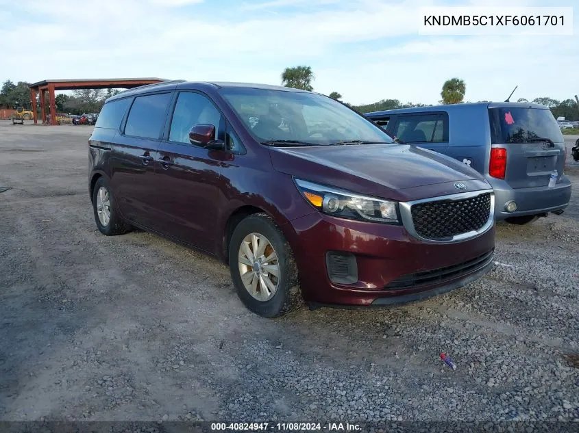 2015 Kia Sedona Lx VIN: KNDMB5C1XF6061701 Lot: 40824947