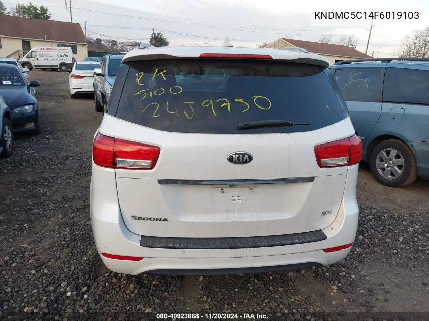 2015 Kia Sedona Sx VIN: KNDMC5C14F6019103 Lot: 40923668