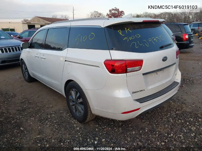 2015 Kia Sedona Sx VIN: KNDMC5C14F6019103 Lot: 40923668