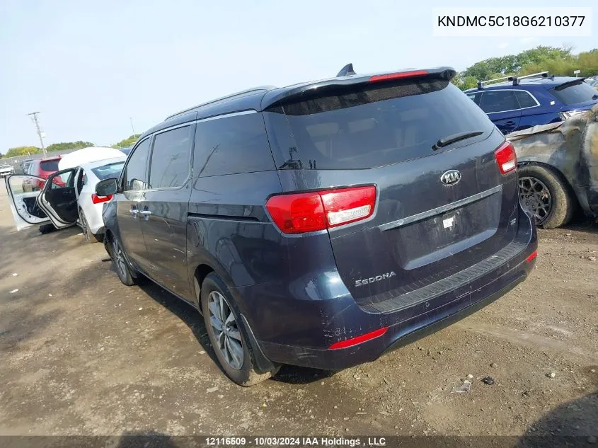 2016 Kia Sedona Ex/Sx VIN: KNDMC5C18G6210377 Lot: 12116509